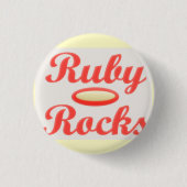 RUBY ROCKS ROOD EN CRÈME knop Ronde Button 3,2 Cm (Voorkant)