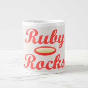 RUBY ROCKS ROOD EN CRÈME KOFFIE MOK