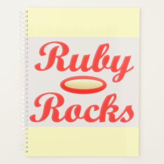 RUBY ROCKS ROOD EN CRÈME NOTITIEBLOK PLANNER (Voorkant)