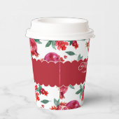 Ruby Rode Granaatappel Botanische  Papieren Bekers (Rechts)