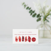 Ruby rode lippenstift stalen schoonheidssalon loya klantenkaartje (Staand voorkant)