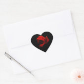 Ruby Rode Siamese Vechtvissen Hart Sticker (Envelop)
