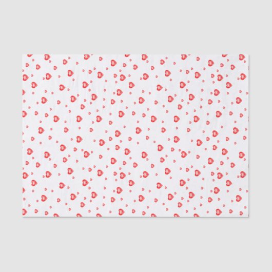 Ruby rode valentijnen hartritme patroon tissuepapier (Voorkant)