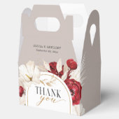 Ruby rood en wit bloemen bruiloft dank u bedankdoosjes (Geopend)