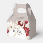 Ruby rood en wit bloemen bruiloft dank u bedankdoosjes (Voorkant Zijde)