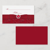 Ruby rood en wit Bloemen Place Card Plaatskaartje (Voorkant / Achterkant)