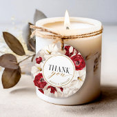 Ruby rood en wit bloemendank u bedankjes labels