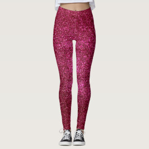 Ruby Rood en Zwart Glitter Hot Pink Sparkles Yoga Leggings