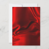 Ruby rood modern satijn glam foto bruiloft save the date (Achterkant)
