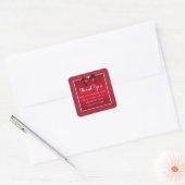 Ruby Rood & Stijlvolle Gem Bruiloft Vierkante Sticker (Envelop)