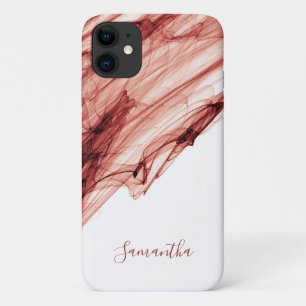 Ruby rook rood wit elegant gepersonaliseerd iPhone 11 hoesje