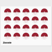 Ruby Rouge et blanc Floral Wedding Favor Sticker (Feuille)