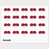 Ruby Rouge et blanc Floral Wedding Favor Sticker (Feuille)