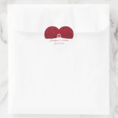Ruby Rouge et blanc Floral Wedding Favor Sticker (Sac)