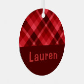 Ruby Rouge Plaqué Monogramme Cercle Métal Ornement (Avant droite)