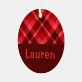 Ruby Rouge Plaqué Monogramme Cercle Métal Ornement (Avant gauche)