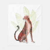 Ruby Runner Leopard Fleece Deken (Voorkant)