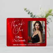 Ruby Shine Foil Carte de remerciements (Debout devant)