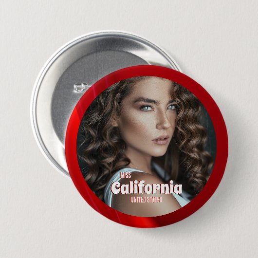 Ruby Shine Pageant Button (Voorkant /achterkant)