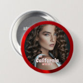 Ruby Shine Pageant Knop Ronde Button 7,6 Cm (Voorkant /achterkant)