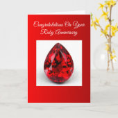 Ruby Specialized 40th Wedding Jubileum Kaart (Gele Bloem)