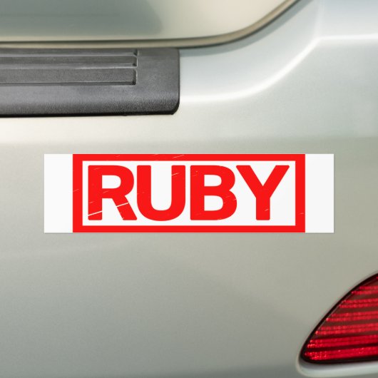 Ruby Stamp Bumpersticker (Op auto)