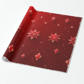 Ruby Star Gem Wrapping Paper Cadeaupapier (Uitgerold)