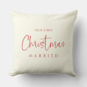 Ruby Straling Eerste Kerstmis Getrouwd Gepersonali Kussen (Voorkant)