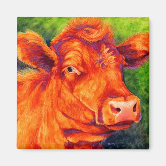 Ruby The Red Angus Cow Magnet (Devant)