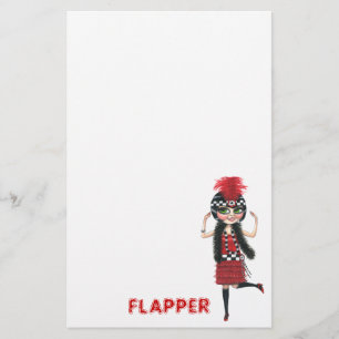 Ruby the Roaring '20s Flapper Stationery Briefpapier