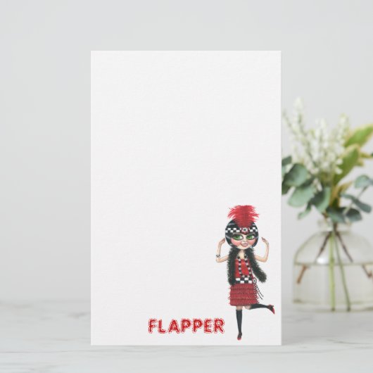 Ruby the Roaring '20s Flapper Stationery Briefpapier (Staand voorkant)
