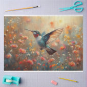 Ruby-Throated Hummingbird Bloemen Decoupage Tissuepapier (Craft)