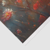 Ruby-Throated Hummingbird Bloemen Decoupage Tissuepapier (Detail)