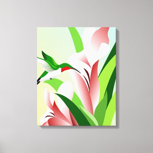 Ruby-throated Hummingbird Canvas Afdruk (Voorkant)