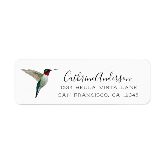 Ruby-throated Hummingbird Etiket (Voorkant)