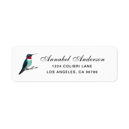 Ruby-throated Hummingbird Etiket (Voorkant)