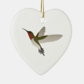 Ruby Throated Hummingbird Keramisch Ornament (Rechts)