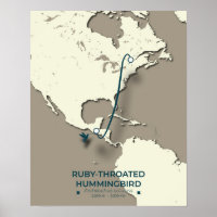 Ruby-throated Hummingbird Migratie Kaart