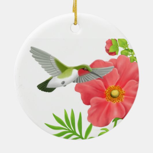 Ruby Throated Hummingbird Ornament (Achterkant)
