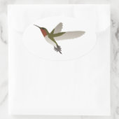 Ruby Throated Hummingbird Ovale Sticker (Tas)