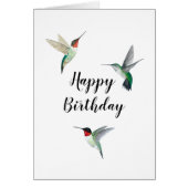 Ruby-throated Hummingbirds Birthday Card (Devant)
