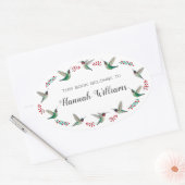 Ruby-throated Hummingbirds Bookplate Ovale Sticker (Envelop)