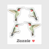 Ruby-throated Hummingbirds Sticker (Vel)