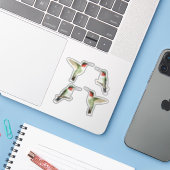 Ruby-throated Hummingbirds Sticker (Laptop met iPhone)