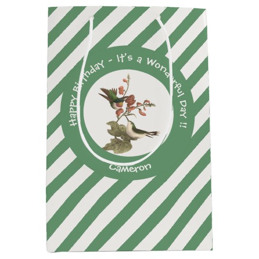 Ruby-throated kolibrie, verjaardag of andere parti medium cadeauzakje (Voorkant)