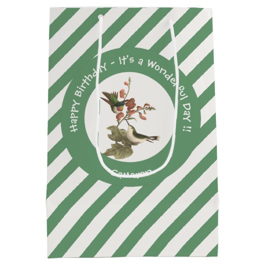 Ruby-throated kolibrie, verjaardag of andere parti medium cadeauzakje (Achterkant)