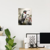 Ruby Throby Hummingbird Bird Art Imprimer Poster (Bureau à domicile)