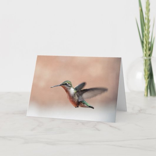Ruby Throing Hummingbird Blank Note Card Kaart (Voorkant)