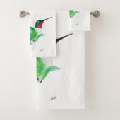 Ruby thromingbird bad handdoek (Insitu)