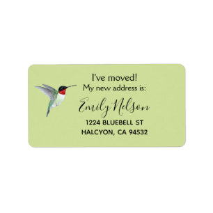 Ruby-thromingbird Change of Address Etiket